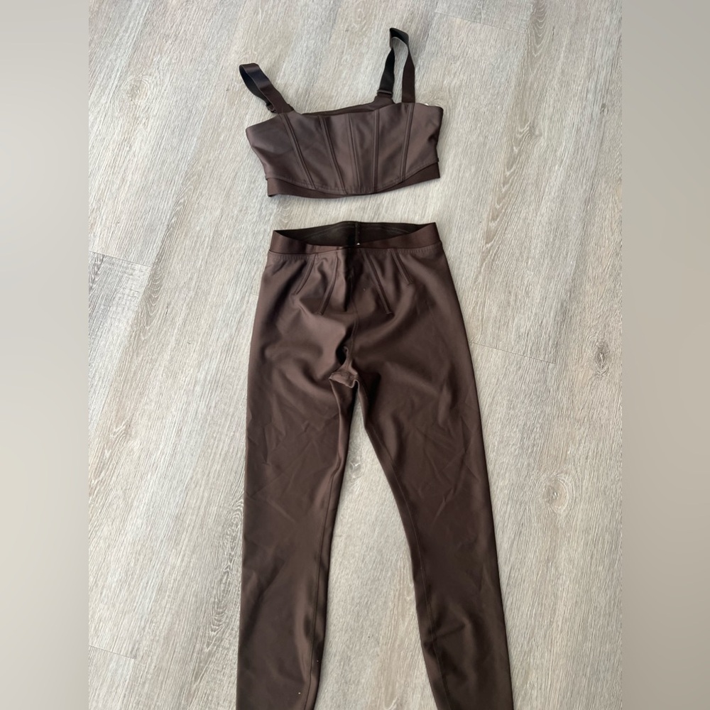 ALO chocolate corset set *WORN ONCE*